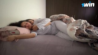 I'm having a horrible day but my friend's wife gives me a hard lesbian cumshot