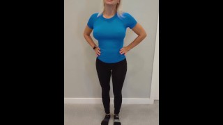Black Yoga Pants & Blue Compression Shirt Try On