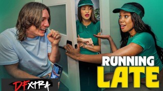 Horny BF Fucks August Skye’s Thick Ass Before Work Rush - DFxtra