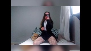 Just a cute student teasing and fingering for daddy :p 